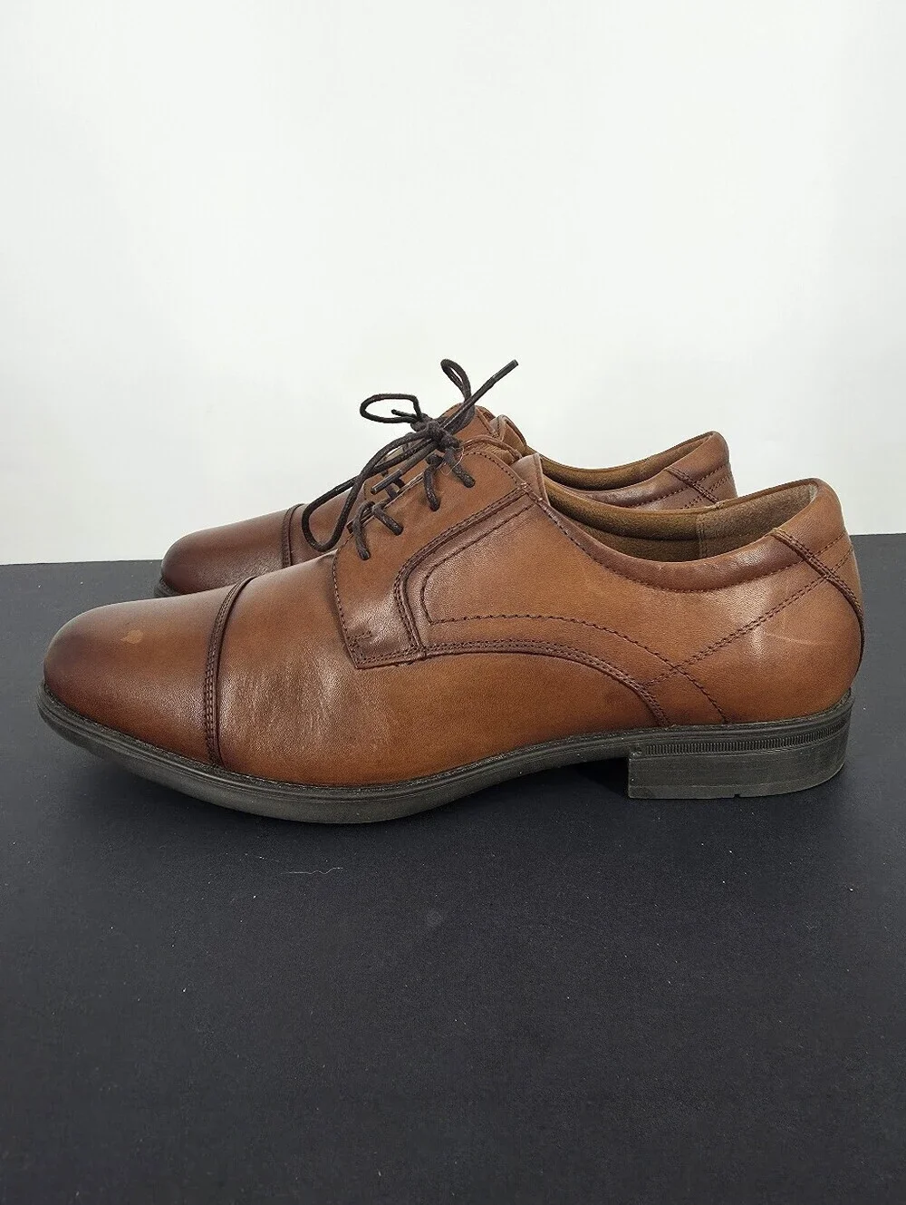 Florsheim Midtown Cap Toe Derby Shoes 11.5 D Cognac Brown Leather Comfortech